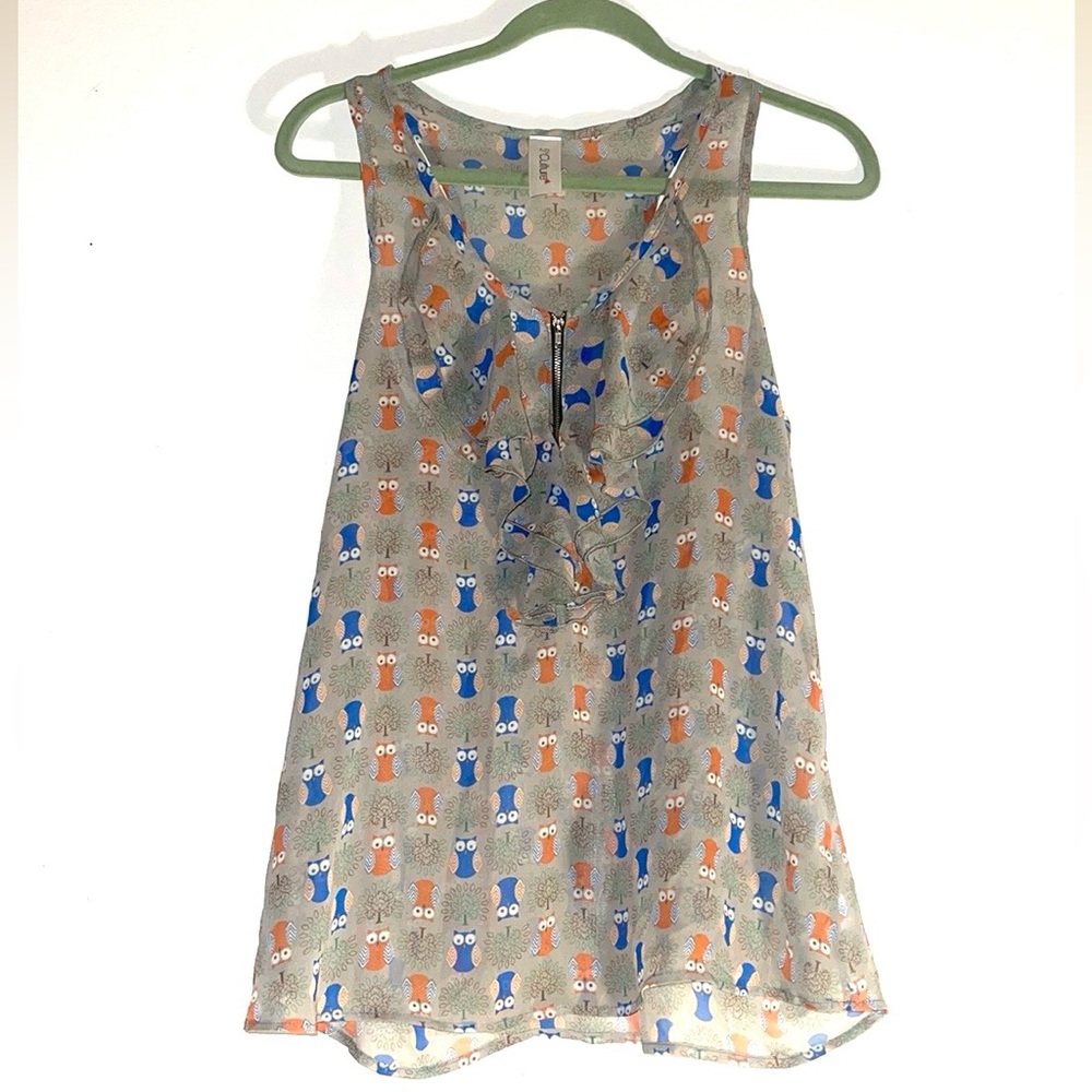 Woodland flowy tank with zip front